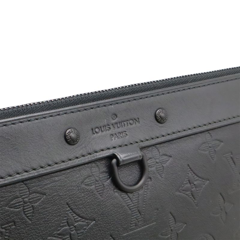 Louis Vuitton Monogram Shadow Pochette Discovery Clutch Bag Second Bag