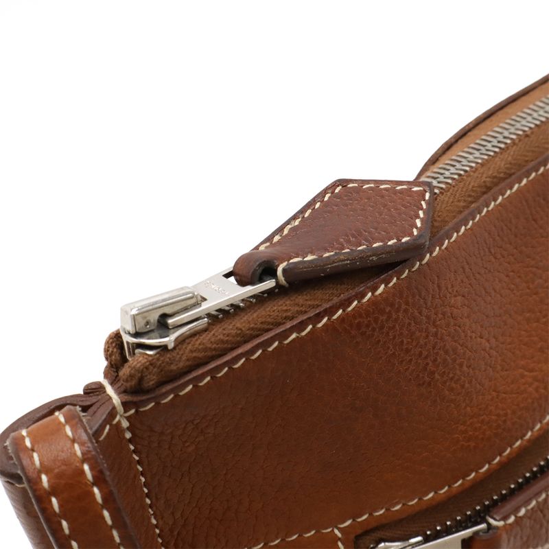 Hermes Ultra Pla GM Shoulder Bag Pochette Crossbody Barenia Faubourg Leather
