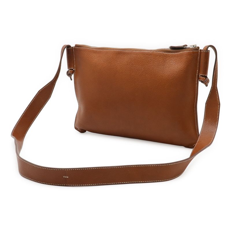 Hermes Ultra Pla GM Shoulder Bag Pochette Crossbody Barenia Faubourg Leather