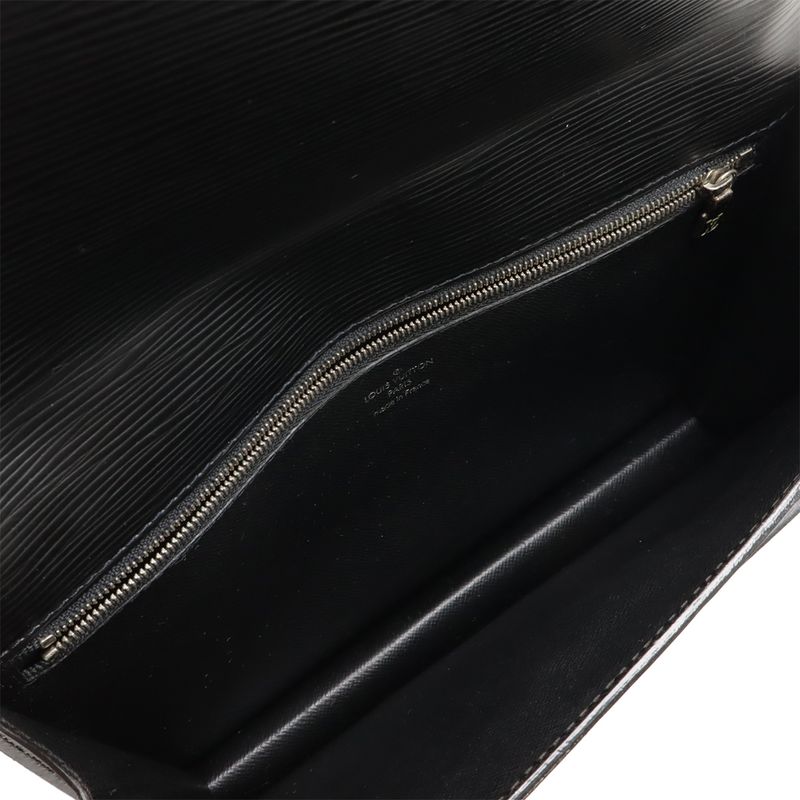 Louis Vuitton Epi Pochette Serie Dragonne Second Bag Noir Black Silver Hardware