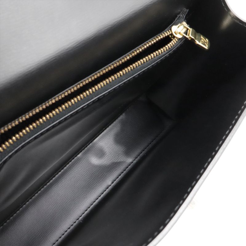 Louis Vuitton Epi Malesherbes Handbag Flap Bag Leather Noir Black Gold Hardware