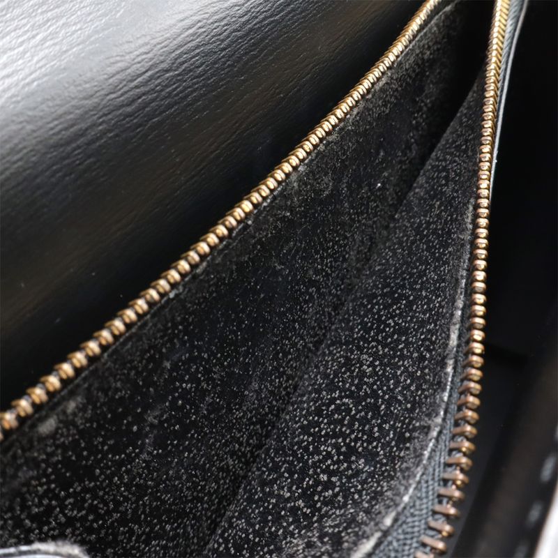 Louis Vuitton Epi Malesherbes Handbag Flap Bag Leather Noir Black Gold Hardware