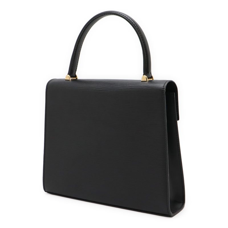 Louis Vuitton Epi Malesherbes Handbag Flap Bag Leather Noir Black Gold Hardware