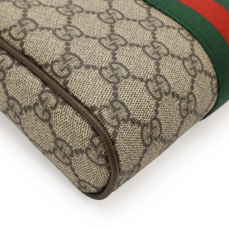 Gucci Ophidia Small Messenger Bag GG Supreme Sherry Line PVC Leather Beige