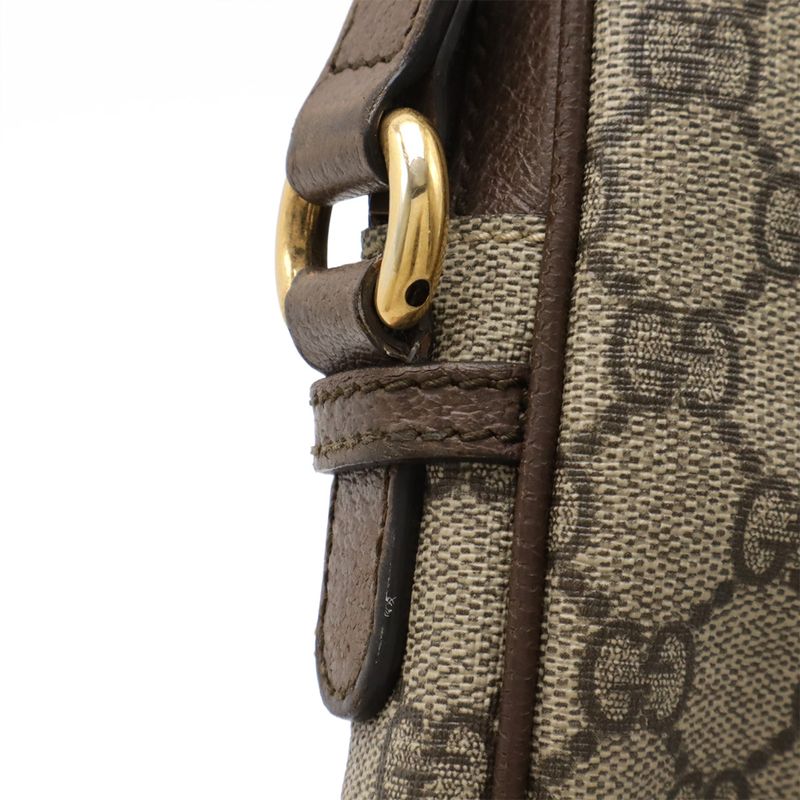 Gucci Ophidia Small Messenger Bag GG Supreme Sherry Line PVC Leather Beige