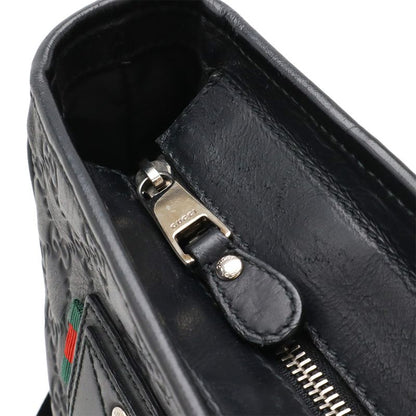 Guccissima Sherry Line Shoulder Bag Messenger Bag Rubber Coated Leather Black