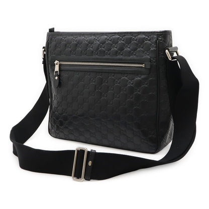 Guccissima Sherry Line Shoulder Bag Messenger Bag Rubber Coated Leather Black