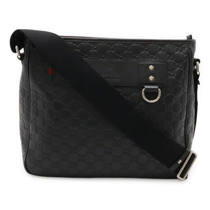 Guccissima Sherry Line Shoulder Bag Messenger Bag Rubber Coated Leather Black