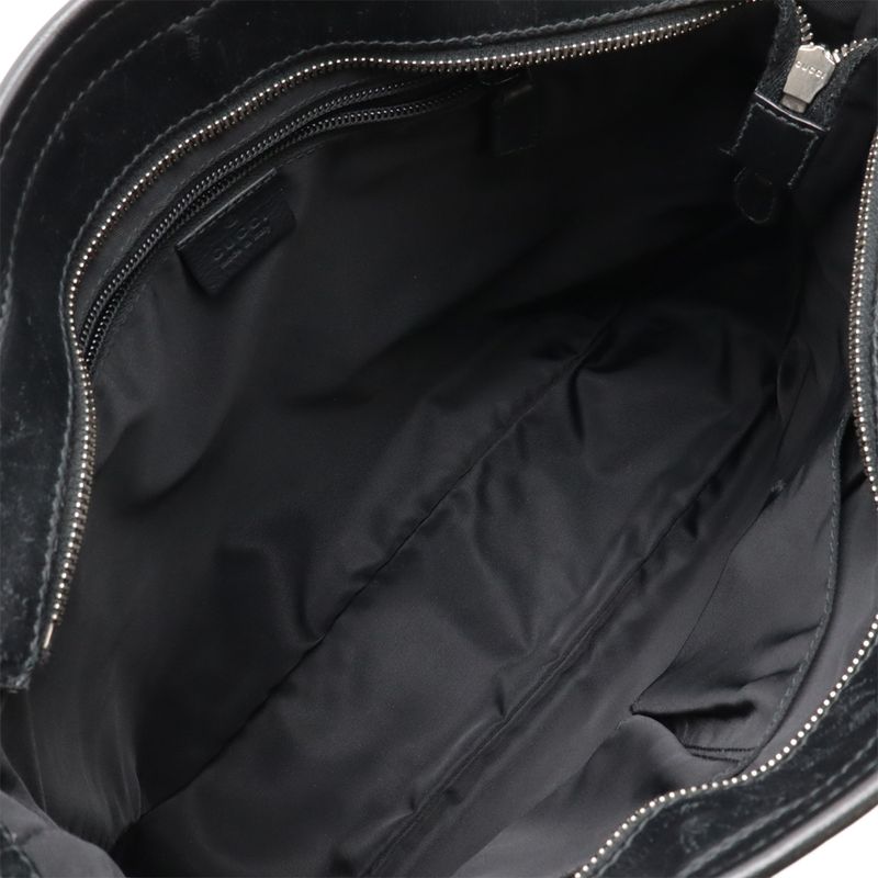 Guccissima Sherry Line Shoulder Bag Messenger Bag Rubber Coated Leather Black