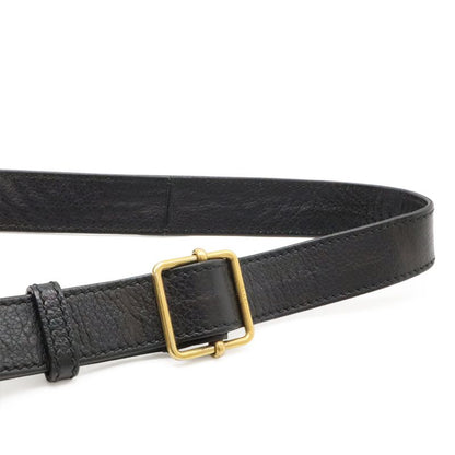 Gucci Printed Logo Shoulder Bag Pochette Mini Bag Crossbody Leather Black Gold