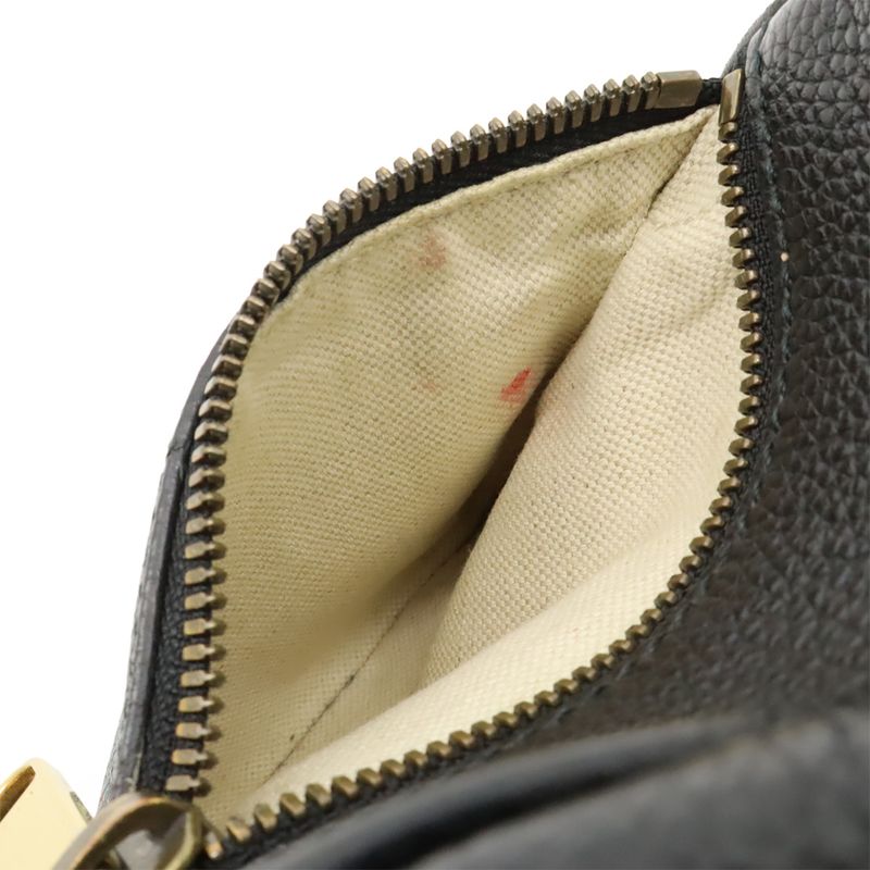 Gucci Printed Logo Shoulder Bag Pochette Mini Bag Crossbody Leather Black Gold