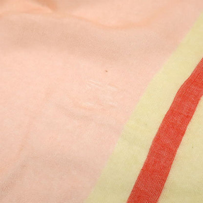 Chanel Logo Coco Mark Stole Shawl Large Size Fringe 80% Cashmere 20% Silk Pink