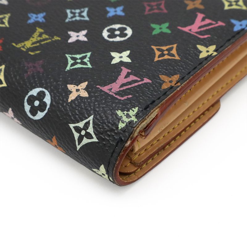 Louis Vuitton Monogram Multicolor Portefeuille Sarah Bifold Long Wallet Noir
