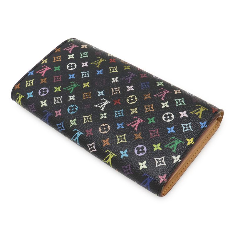 Louis Vuitton Monogram Multicolor Portefeuille Sarah Bifold Long Wallet Noir