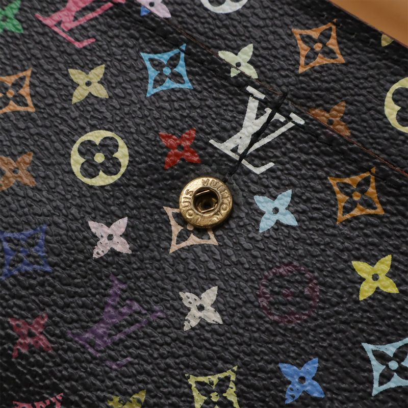 Louis Vuitton Monogram Multicolor Portefeuille Sarah Bifold Long Wallet Noir