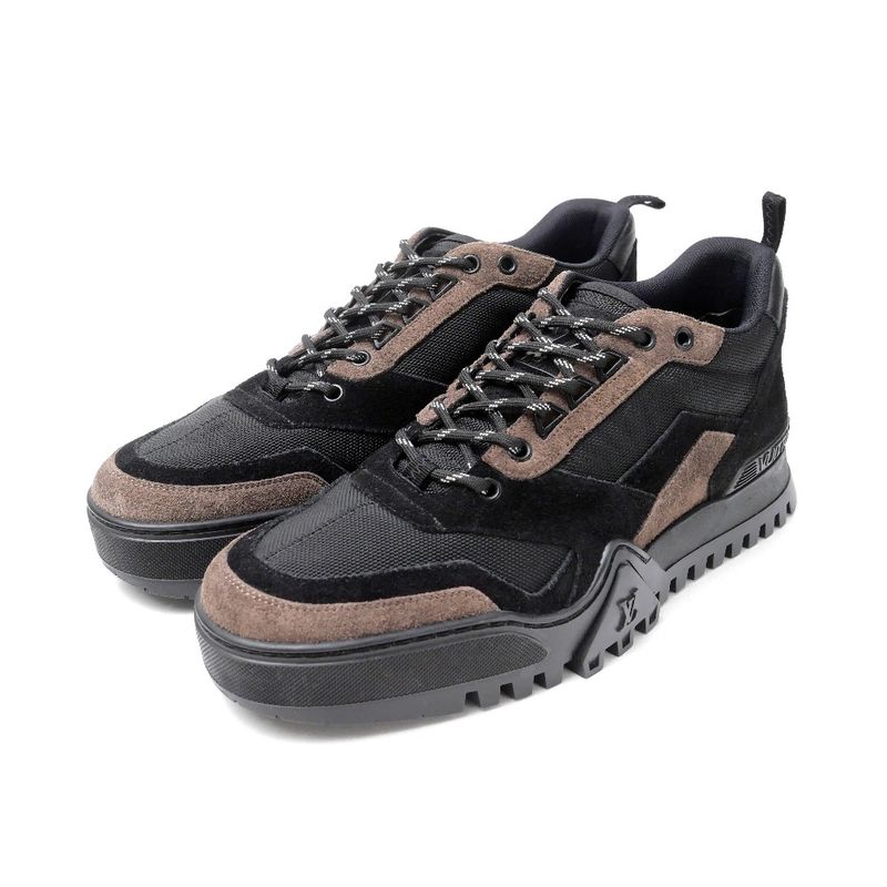 Louis Vuitton Hiking Line Sneakers Size 8 1 2 LV Suede Low Cut Shoes 20251105