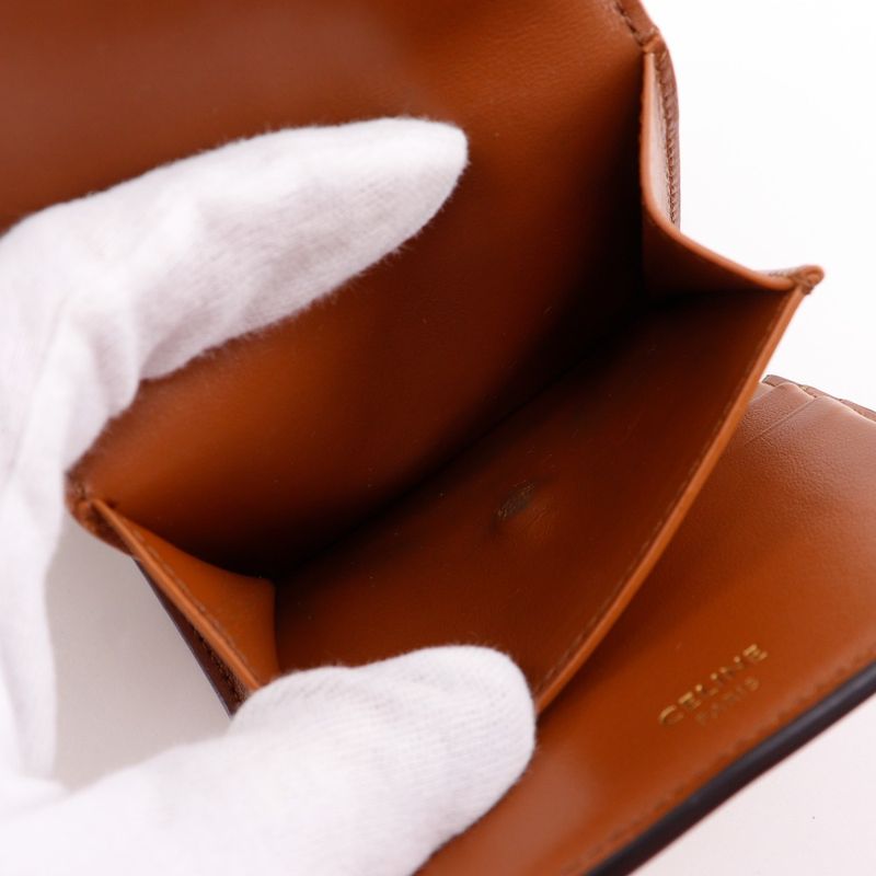 Celine Small Trifold 16 In Sèze And Satin Calfskin Women's Trifold Wallet