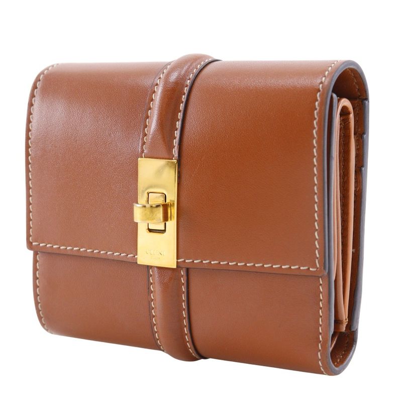 Celine Small Trifold 16 In Sèze And Satin Calfskin Women's Trifold Wallet