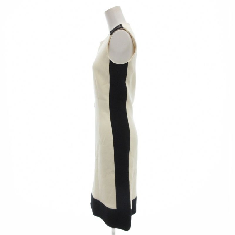 Balenciaga Nories Dress Bicolor Knee Length 34 White Black 393263 GV - GY19