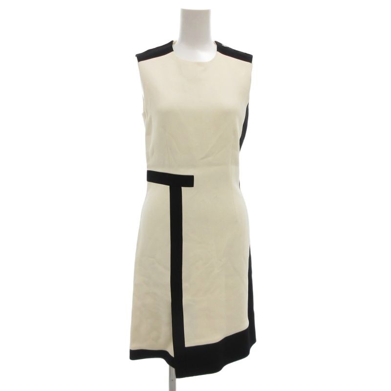 Balenciaga Nories Dress Bicolor Knee Length 34 White Black 393263 GV - GY19