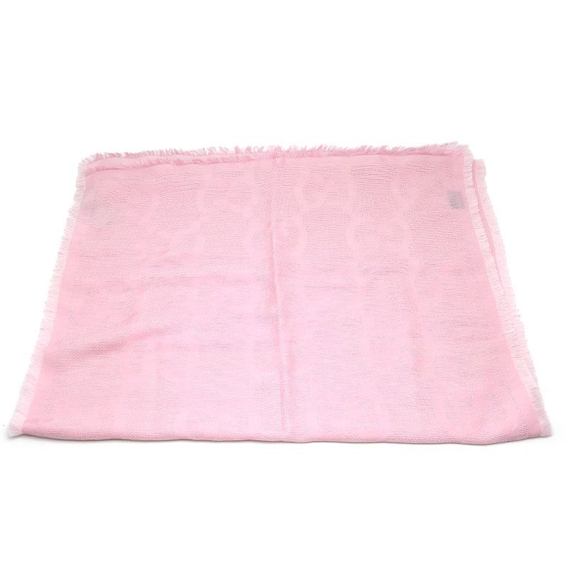 Gucci Shawl 703102 Scarf Wool Silk Pink