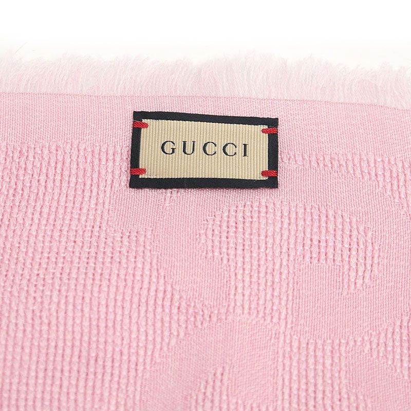 Gucci Shawl 703102 Scarf Wool Silk Pink