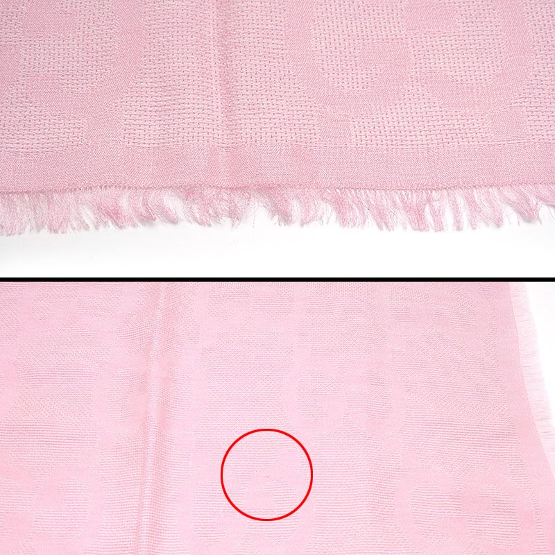 Gucci Shawl 703102 Scarf Wool Silk Pink