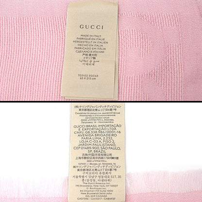 Gucci Shawl 703102 Scarf Wool Silk Pink