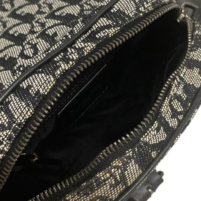 Dior/christian Dior Shoulder Bag Trotter Black And White Leather