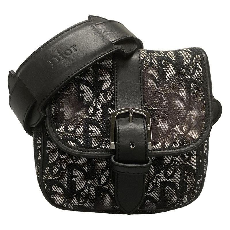 Dior/christian Dior Shoulder Bag Trotter Black And White Leather