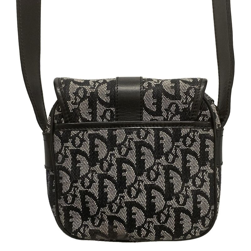 Dior/christian Dior Shoulder Bag Trotter Black And White Leather