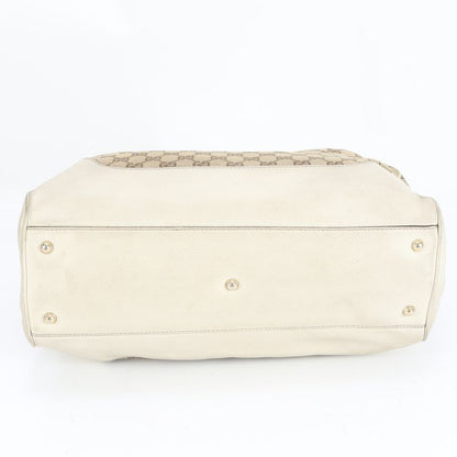 Gucci GG Canvas Bamboo Handbag 282317 Leather Tote Genuine Leather Brown Women