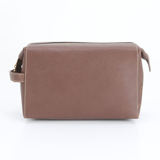 Celine Gold Hardware Leather Second Bag Clutch Pouch Commuter Business Genuine