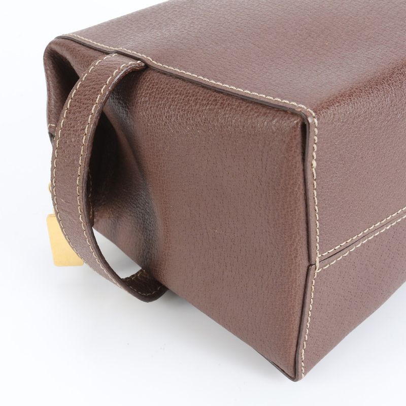 Celine Gold Hardware Leather Second Bag Clutch Pouch Commuter Business Genuine