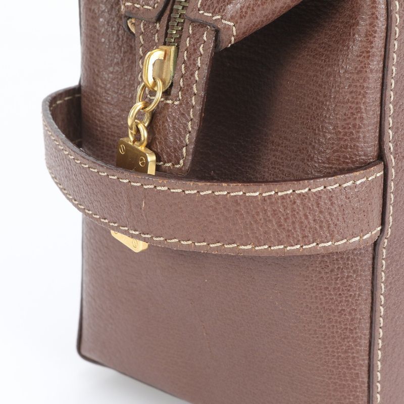 Celine Gold Hardware Leather Second Bag Clutch Pouch Commuter Business Genuine