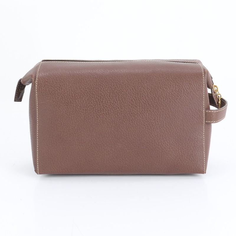 Celine Gold Hardware Leather Second Bag Clutch Pouch Commuter Business Genuine