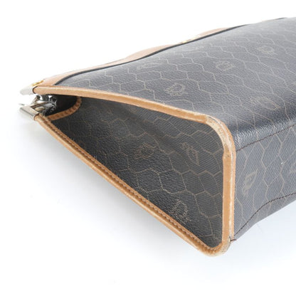 Christian Dior Honeycomb Pattern Leather Clutch Bag Hand Second Pouch Women EEM