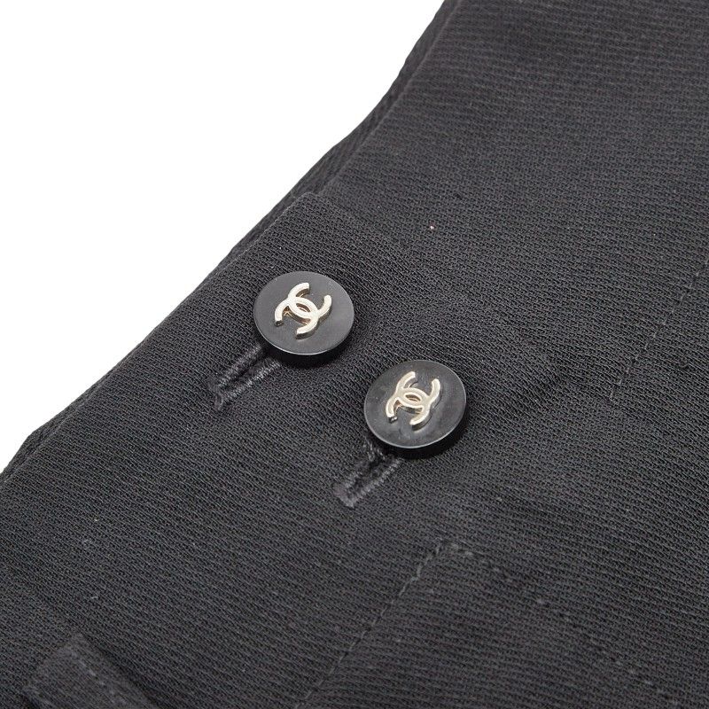 Chanel Coco Mark Skirt Size: 46 Black Wool Mohair Women's Chanel