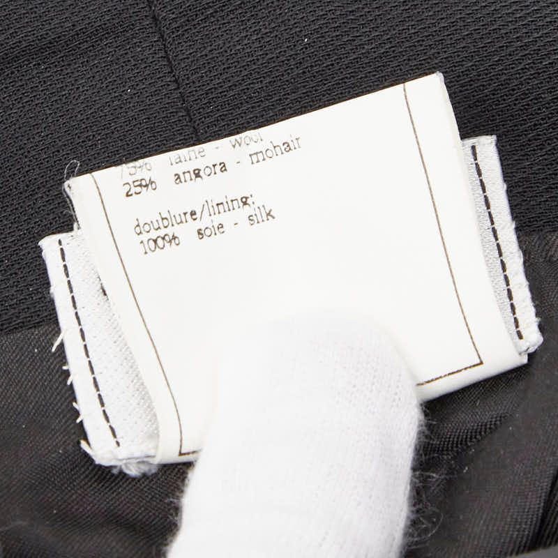 Chanel Coco Mark Skirt Size: 46 Black Wool Mohair Women's Chanel