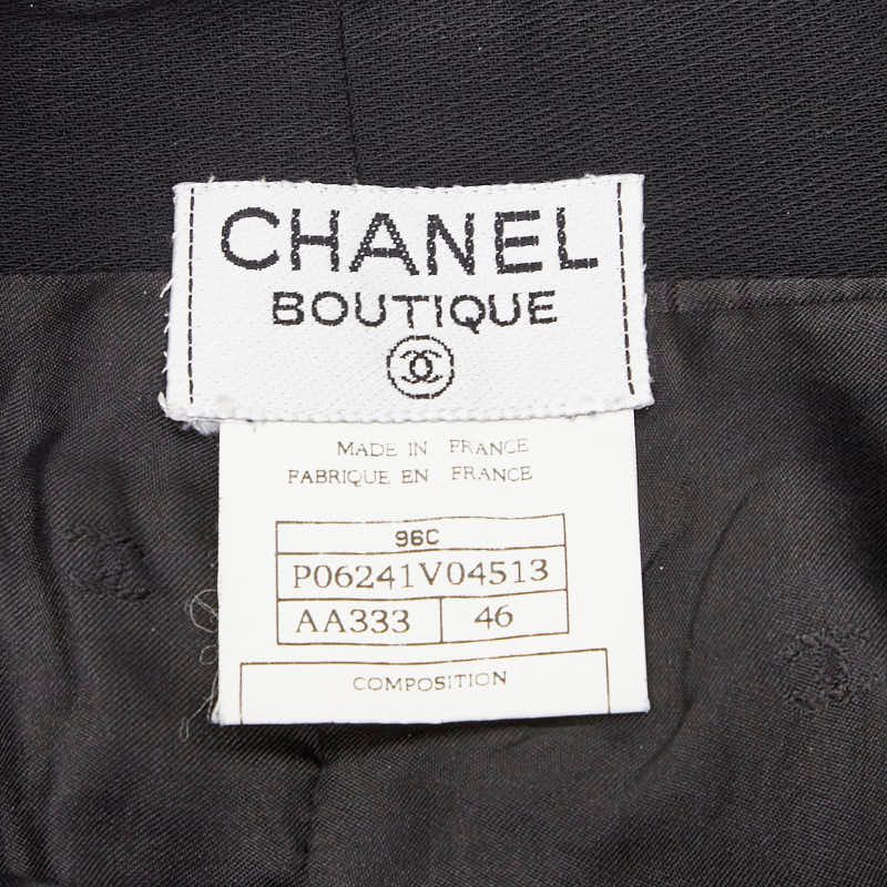 Chanel Coco Mark Skirt Size: 46 Black Wool Mohair Women's Chanel