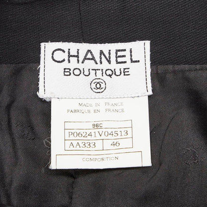 Chanel Coco Mark Skirt Size: 46 Black Wool Mohair Women's Chanel