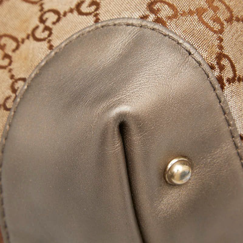 Gucci GG Canvas Heart Bit Bamboo One Shoulder Bag 269958 Brown Canvas Leather