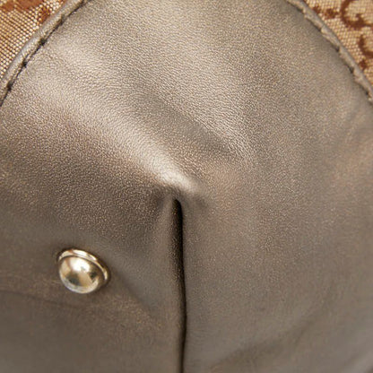 Gucci GG Canvas Heart Bit Bamboo One Shoulder Bag 269958 Brown Canvas Leather