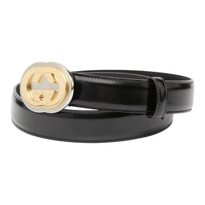 Gucci Interlocking G Belt Size: 70/28 598092 Black Leather Ladies Gucci