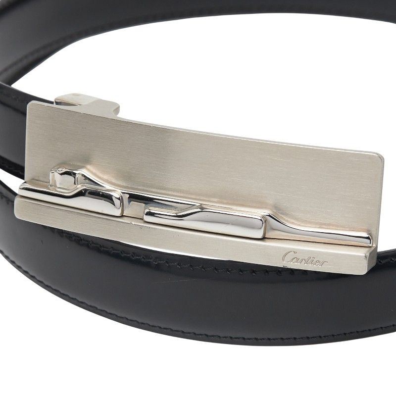 Cartier Panthère Black Silver Leather Metal Men's Cartier