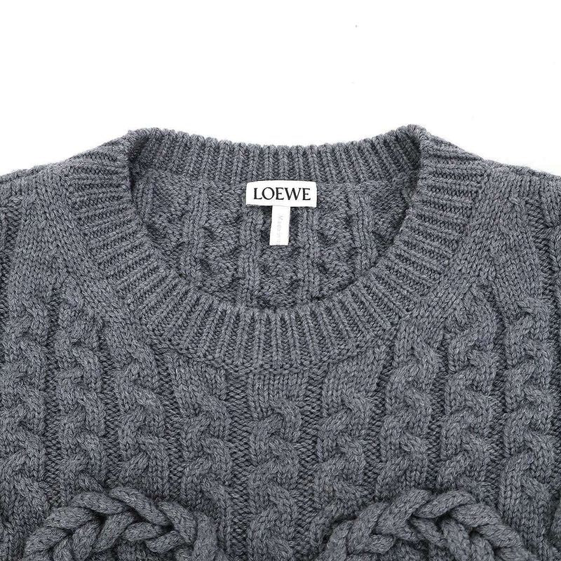 Loewe Anagram Wool Low Gauge Knit Sweater H526y14kgy Gray XS