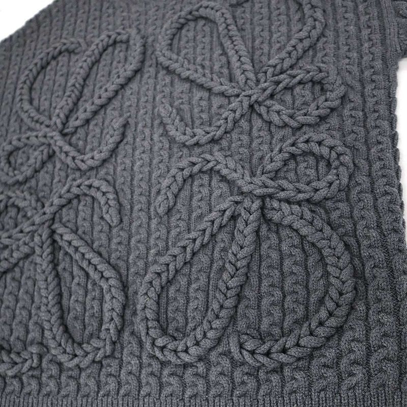 Loewe Anagram Wool Low Gauge Knit Sweater H526y14kgy Gray XS