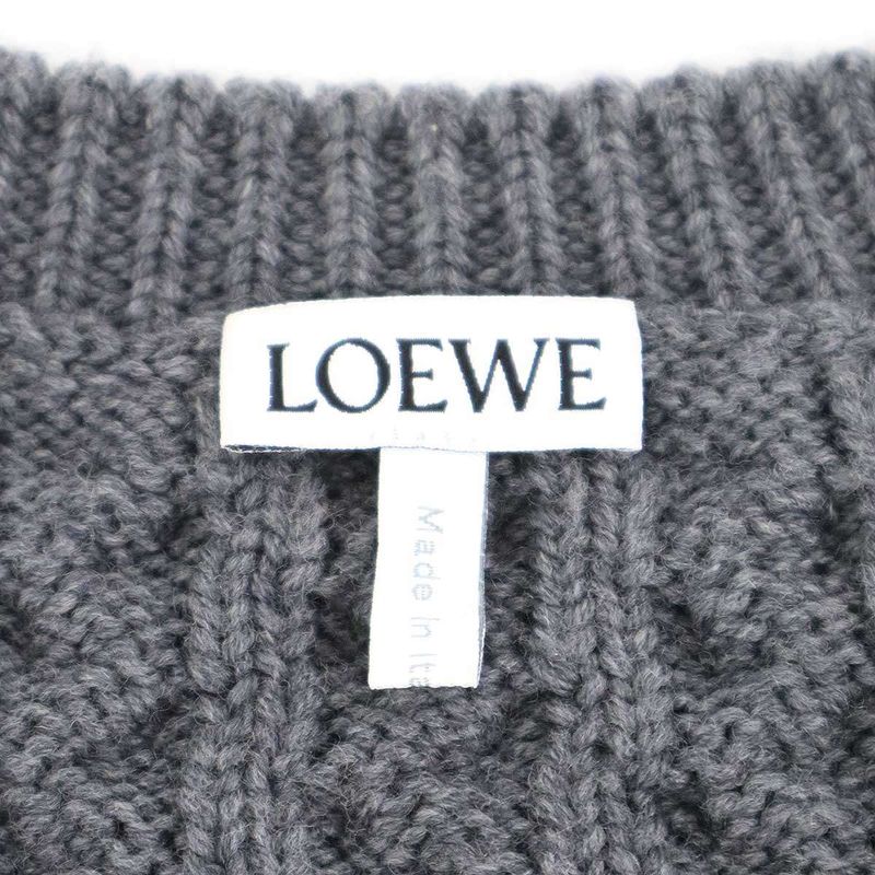 Loewe Anagram Wool Low Gauge Knit Sweater H526y14kgy Gray XS