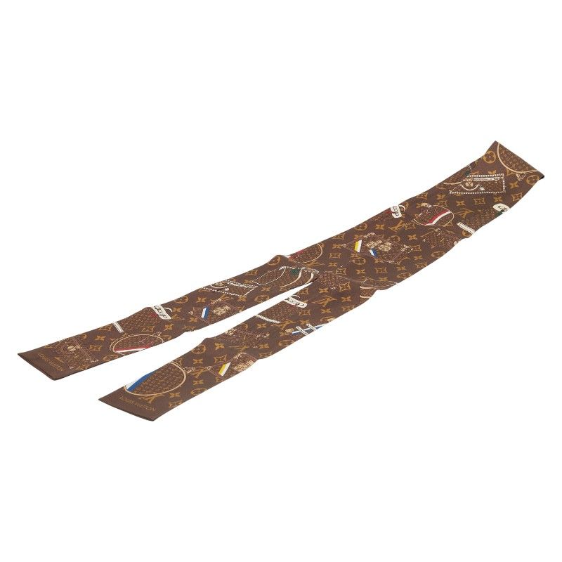 Louis Vuitton Bandeau Monogram Trunks M72395 Brown Multicolor Silk Women Louis