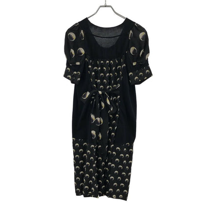 Louis Vuitton All-Over Silk Cashmere Dress Black S